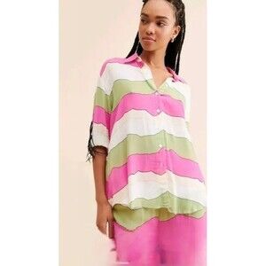 Pippa The Label Kimberly Striped Shirt Size Medium